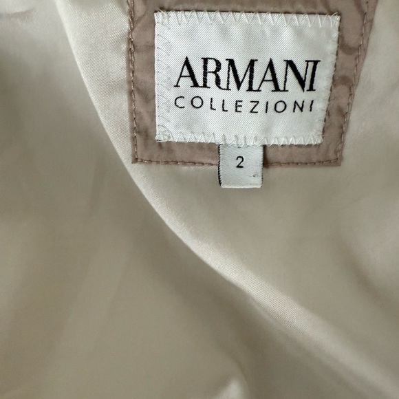 Armani Collezioni Blue and Tan Striped Puffer Jacket - Picture 11 of 11